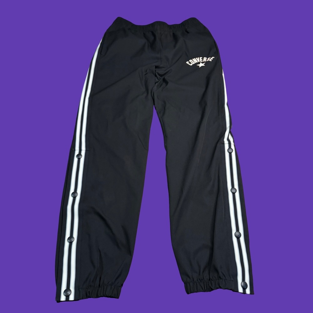 Converse All Star Youth Large Track Pants Button Side Windbreaker Athletic